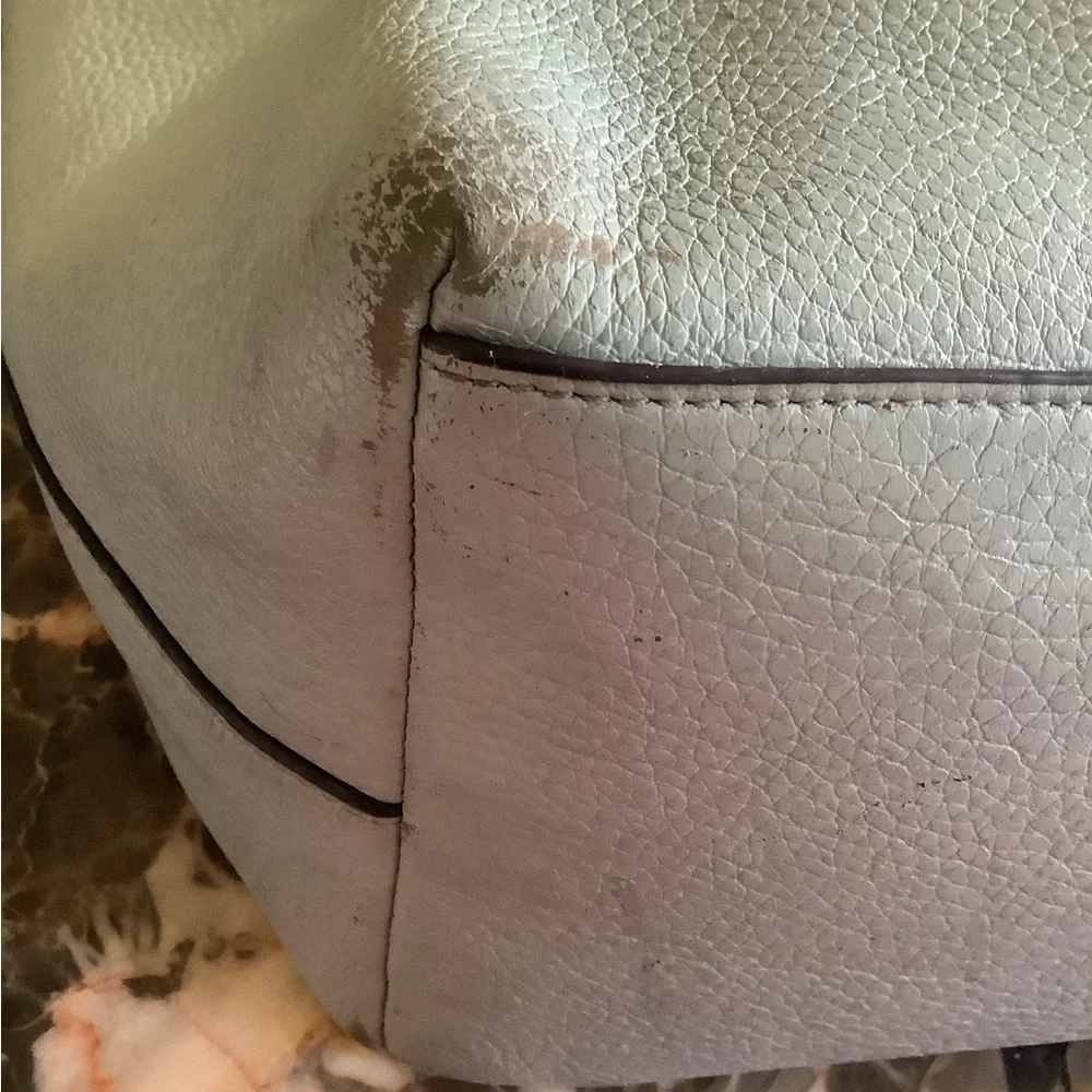 Authentic coach taylor sky blue large pebbled leather tote 16x10